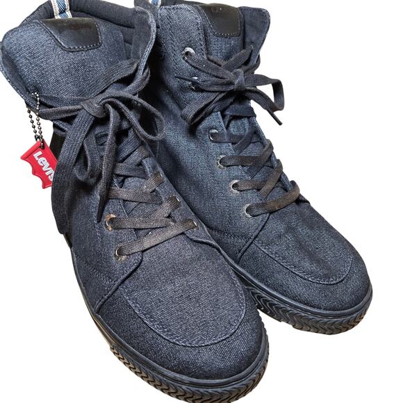 Denim Levi's Shoes High Top Shoes 517612 Men's Size 12 #01A Denim Blue with Tag - Picture 1 of 10